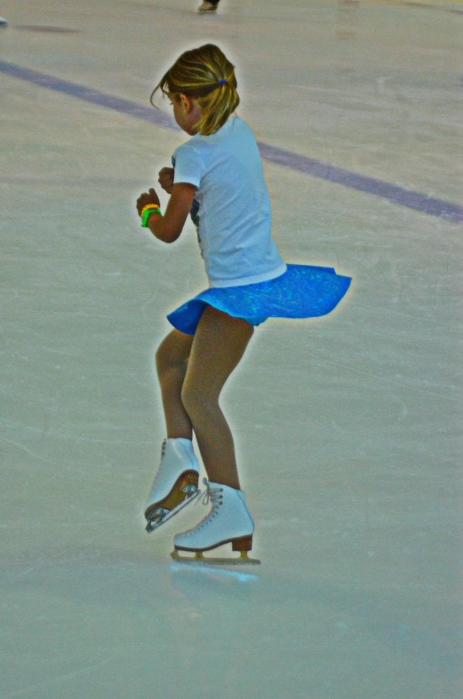 Abby Wilbur keeping cool in summer with her weekly ice skating lesson at the Kroc.