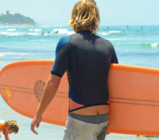 Surfer at San Elijo