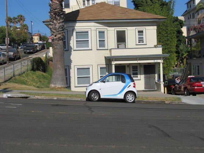 Nice parking A-hole.
A car2go hogging up the two parking spaces in front of my house.