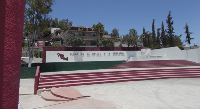 The memorial plaza. Colosio was murdered exactly where the statue stands. - Image by Bill Manson