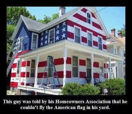 This guy was told by his homeowners association he couldn't fly the American flag in his front yard.