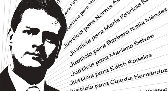 “Wanted” poster translation: “A vote for Peña Nieto is a vote for sexual torture.”