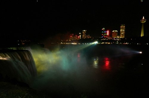 the falls at night