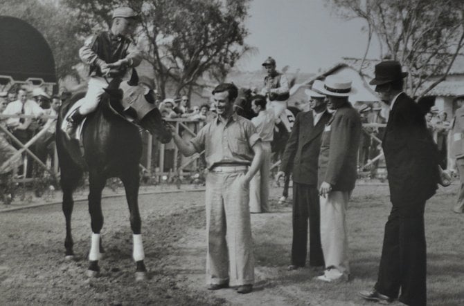 Vintage photograph taken from the galleries of Del Mar RaceTrack