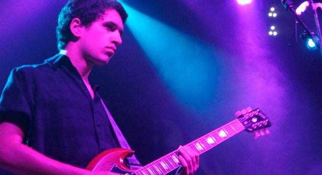 School of Rock guitarist David Aizuss is a scamp on tour.