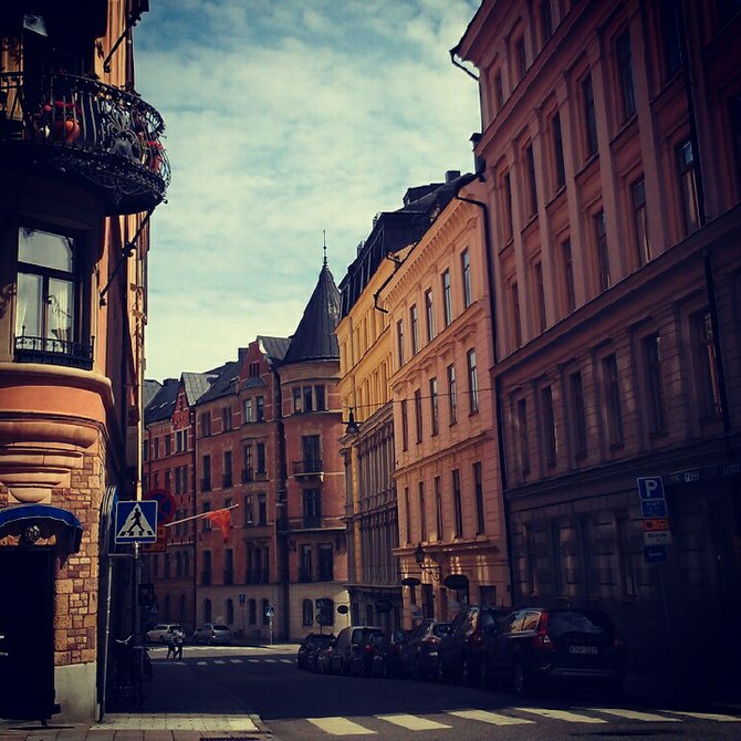 A quiet street in Stockholm, Sweden