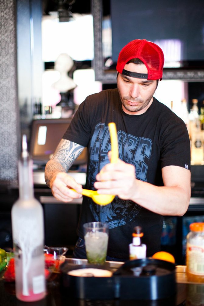 Sidebar Mixologist at work...or is it play?