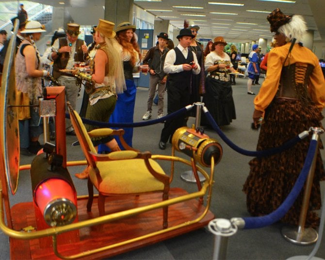 The Steampunk Tea, complete with Time Machine, held on Aug.25th 2012, in the Geisel Library at UCSD