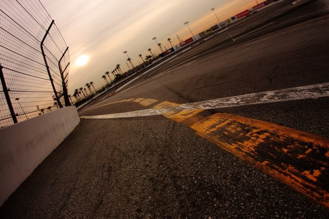 The race track at Toyota Motor Speedway in Irwindale, CA