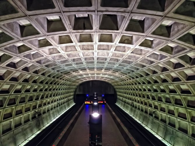 Inside the belly of the beast - D.C. metro station (Rosslyn, Virginia stop). 
