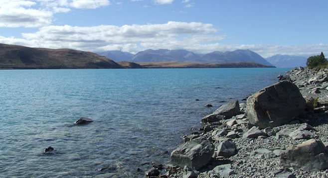 Alongside the turquoise waters of New Zealand's Lake Tekapo. 