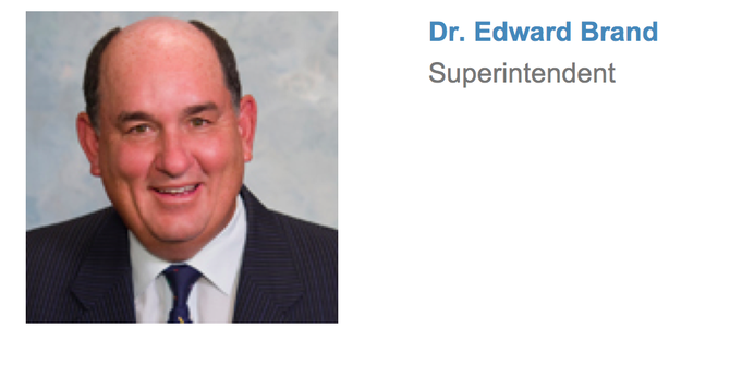 Ed Brand's true title of interim superintendent of the Sweetwater Union High School District is not accurately reflected on the district's website.
