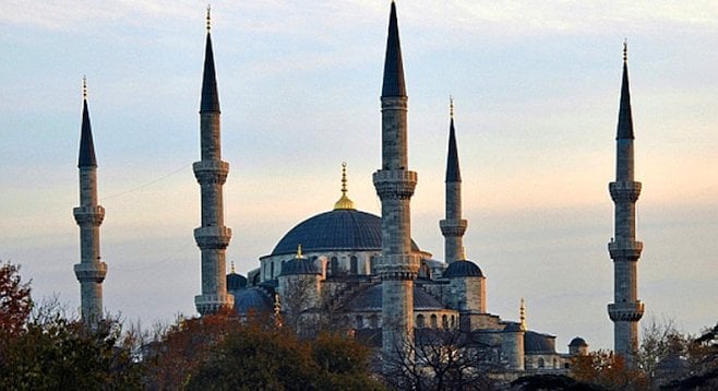 The minarets of Istanbul's 17th-century Blue Mosque. 