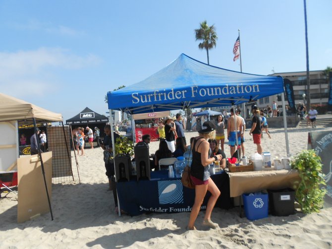 Surfrider booth at Paddle for Clean Water in Ocean Beach.