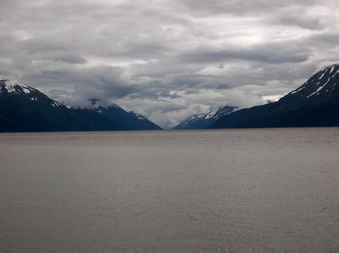 View of the Chugach Mountains along the Turnagain Arm, south of Anchorage