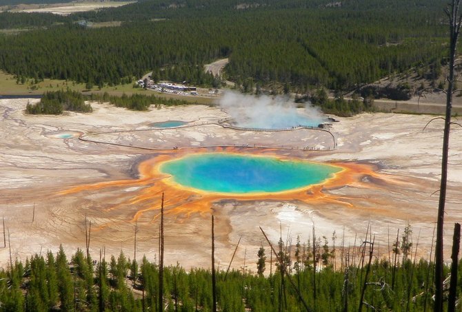 Yellowstone's Grand Prismatic from the trail.