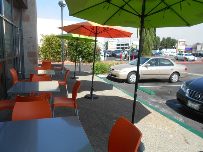Colorful seating at the new CBW on Sports Arena Blvd.