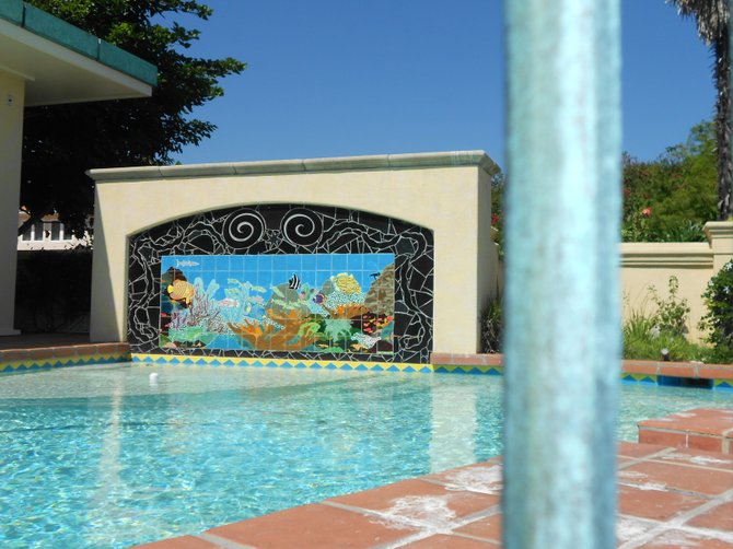 Beautifully tiled pool along San Antonio St. in Pt. Loma.