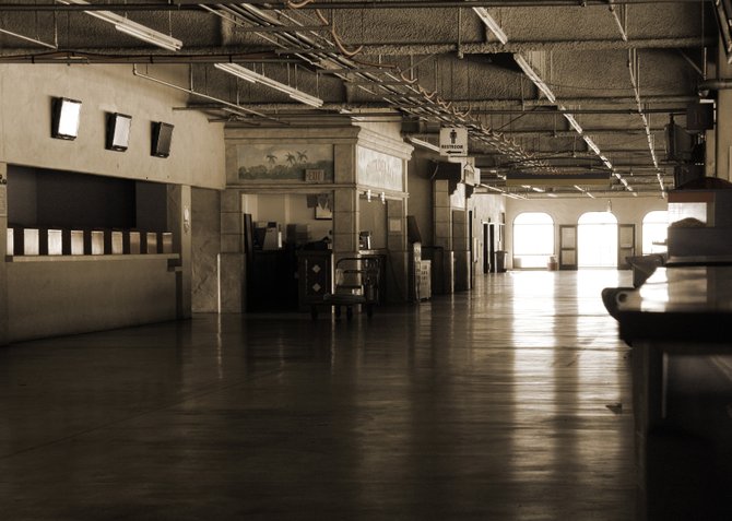 Empty halls at the end of racing season in Del Mar.