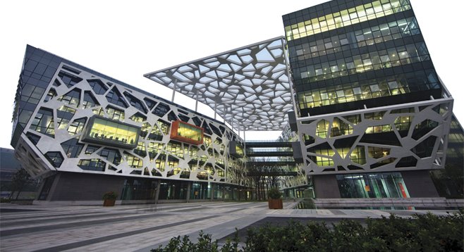The Hangzhou, China headquarters of the Alibaba Group.  Google contends the company is selling badly modified versions of its Android cell-phone technology.