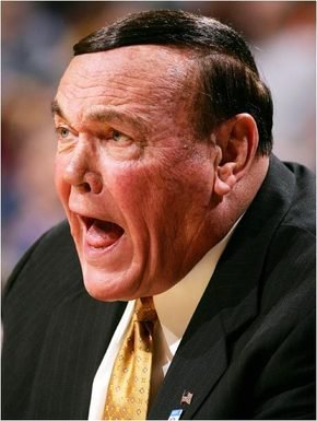 Basketball coach Gene Keady...wait a minute. That's not a yarmulke.