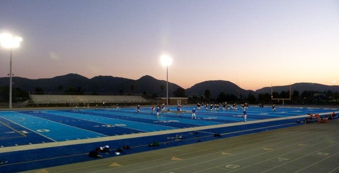West Hills practices as the sun sets in Santee