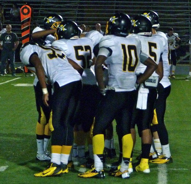 Mission Bay in the offensive huddle