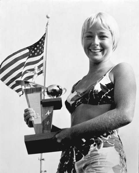 Sixteen-year-old Linda Benson. Benson “just happened to be in Hawaii ” during the filming of Gidget Goes Hawaiian. She got the job of Gidget’s stunt double.  Later, Benson was a stunt double in  Beach Party films.