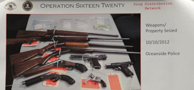 Police photo of weapons confiscated.