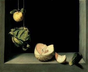 Juan Sánchez Cotán, Quince, Cabbage, Melon, and Cucumber, circa 1602