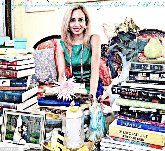 Denise Odie Joseph II shows off her library. What, no copy of "The Total Filmmaker?"