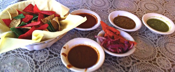 The salsa bar offers two reds (one spicy, the other less so but with more smoke), an earthy, bright-green tomatillo and jalapeño, and a pineapple-based salsa with a hint of sweetness.