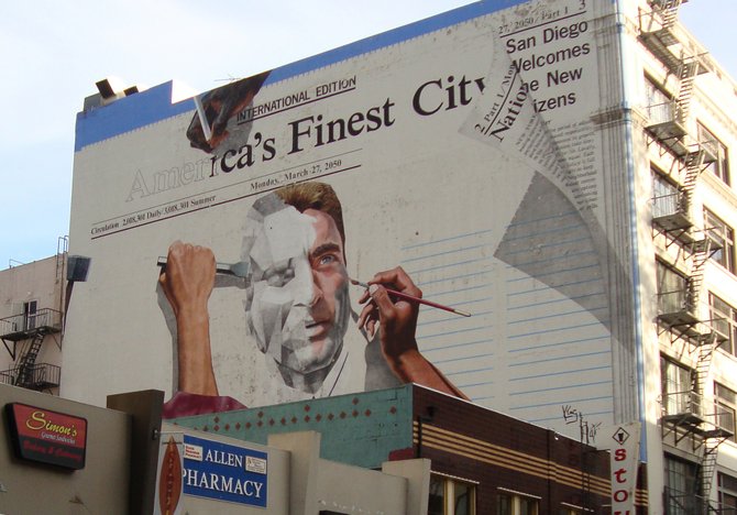 Why didn't the artists finish this mural of Montgomery Clift? Were they feeble min-ded?
