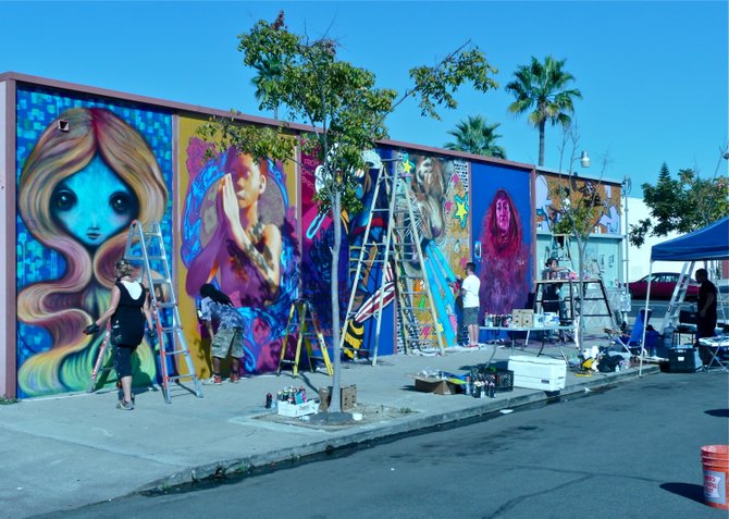 Local artists add to the Public Art collection in North Park, San Diego's Art District.