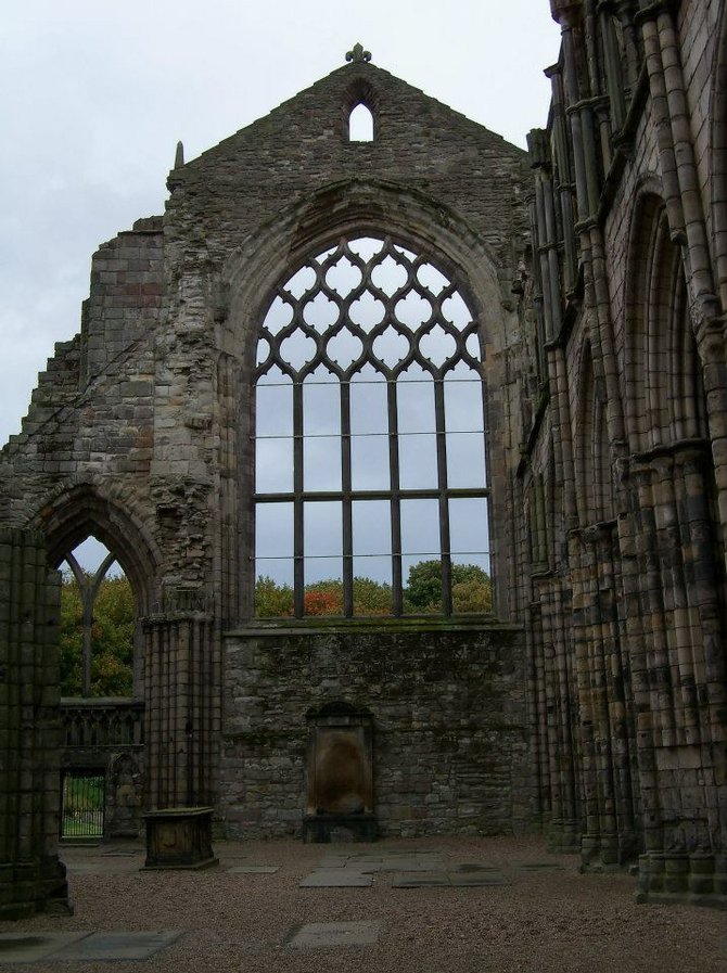 The ruins of Holyrood Abby, at the eastern end of the Royal Mile. 