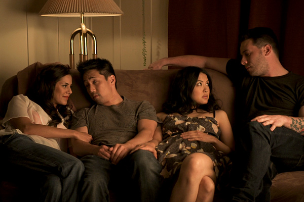 (L-R) Sheetal Sheth, Parry Shen, Lynn Chen, and Kerry McCrohan in "Yes, We're Open."
