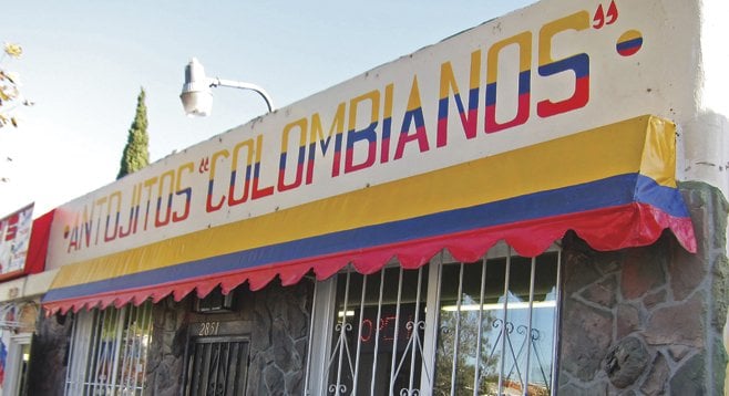 The Colombian restaurant's Imperial Avenue storefront