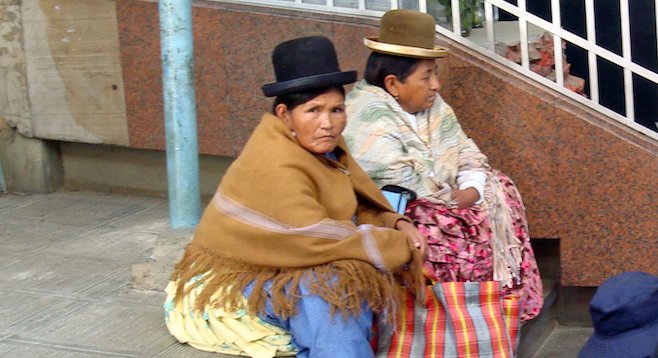 Women in La Paz sport a must-have fashion accessory: bowler hats. 