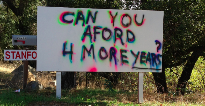 Roadside sign in Ramona, November 8, two days after the election