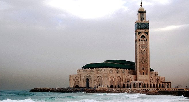 Casablanca's impressive Hassan II Mosque sits on a promontory that juts out into the Atlantic. 