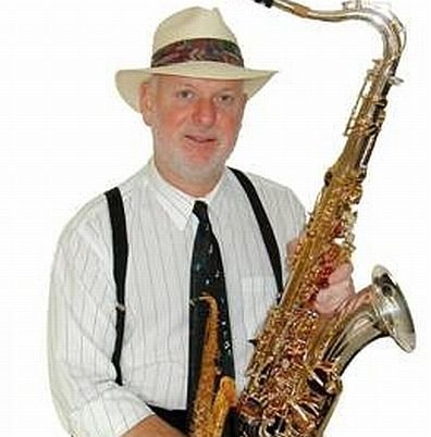 One half of the Forecast jazz duo: Sax player and flutist Greg Pardue