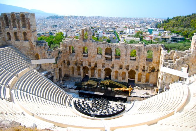 An ancient auditorium still in use in Athens. 