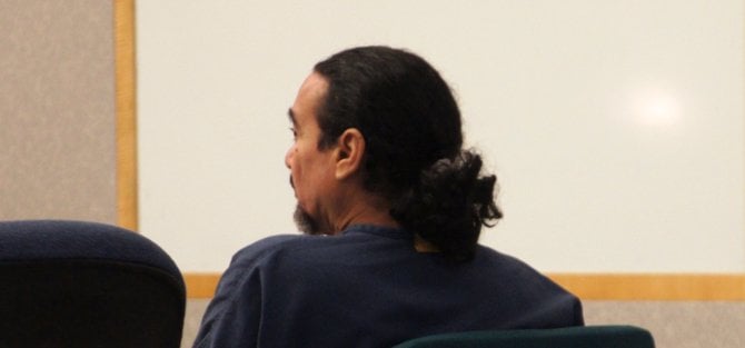 Omar Esaud Sorto, 53, denies charge of public exposure.  Photo Weatherston.