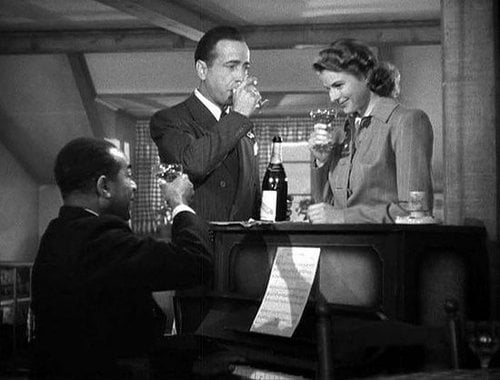 Dooley Wilson, Humphrey Bogart, and Ingrid Bergman in "Casablanca."