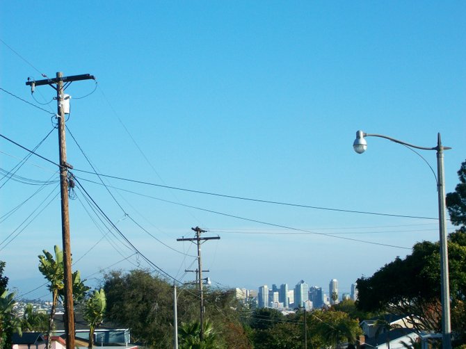 View of downtown San Diego from Oleander St. in Point Loma.