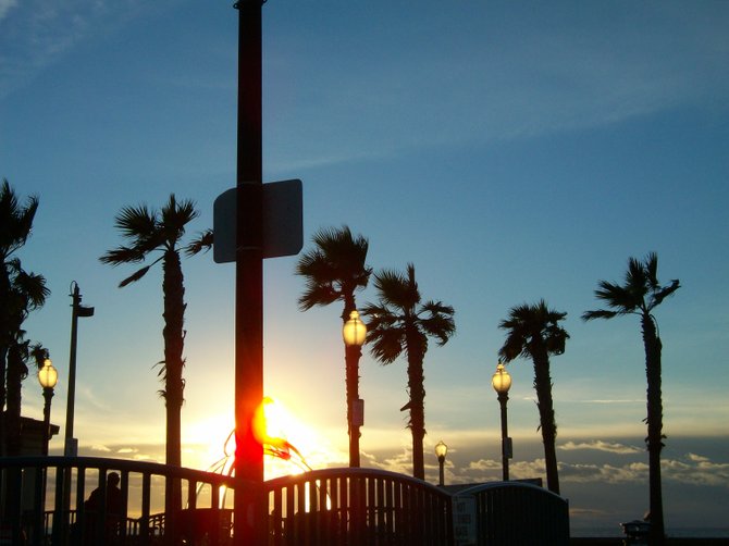 Btreezy sunset along the Mission Beach Boardwalk.