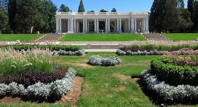 Cheesman Park Pavilion at a decidedly non-haunted-looking time of day.  