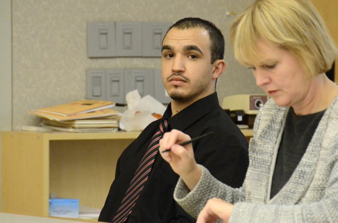 David Sanchez, 24, with defender Laura Copsey.  Photo Weatherston.