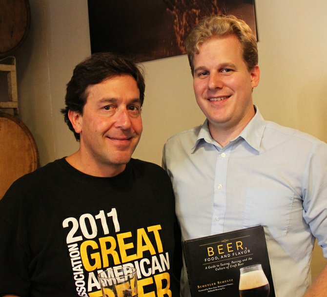 Schultz shares a shot with AleSmith owner and brewmaster Peter Zien, who contributed the book's foreword as well as the recipe for his imperial stout.