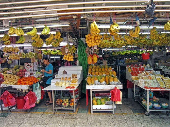 Fruit stand in Singapore.